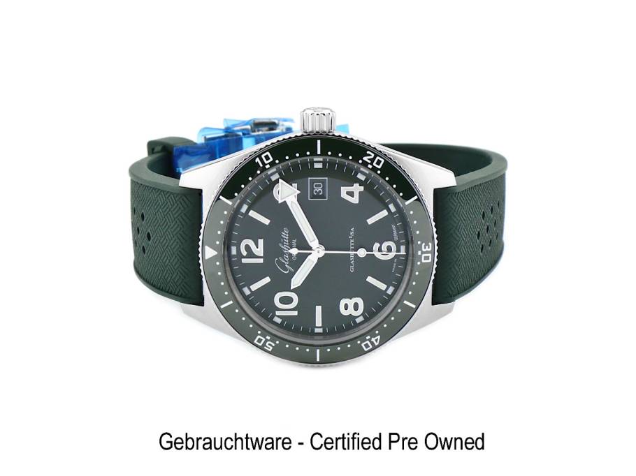 SeaQ Automatik Edelstahl 40mm grünes Zifferblatt grünes Kautschukband 1-39-11-13-83-37 Full Set Occasion neuwertig