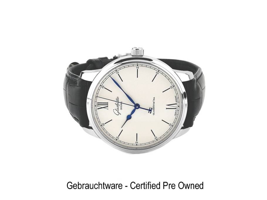 Senator Excellence Automatik Edelstahl 40mm weißes Zifferblatt schwarzes Lederband 1-36-01-01-02-01 Full Set Occasion Neu