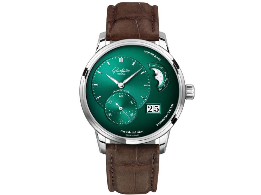 PanoMaticLunar Herrenuhr Edelstahl grün