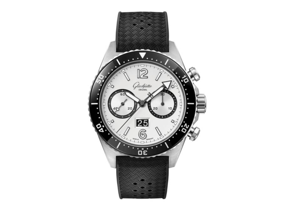 SeaQ  Chronograph Edelstahl Silver Screen Kautschukband