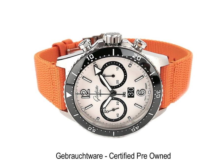 SeaQ Chronograph Silver Screen Automatik Edelstahl 43mm Textilband 1-37-23-03-80-34 Full Set mit Garantie Occasion