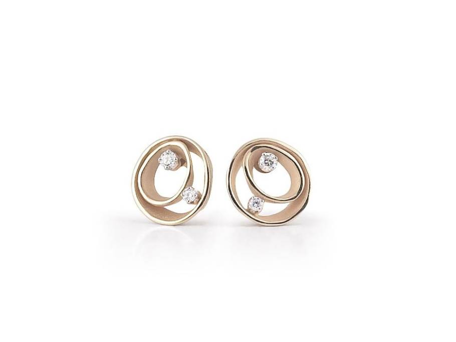 Dunes Ohrschmuck Natural Beige Gold mit Brillanten 0,180ct