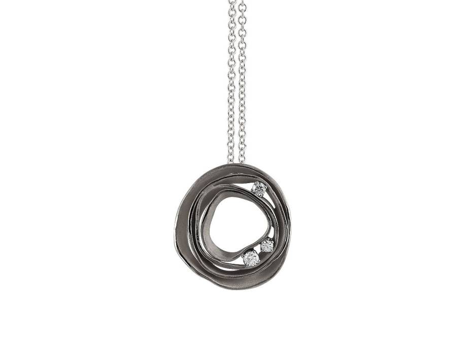 Dunes Collier Black Lava Gold mit Brillanten 0,160ct