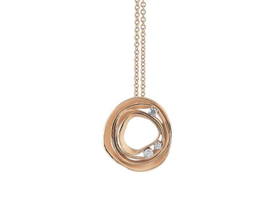 Dune Collier Orange Apricot Gold mit Brillanten 0,170ct