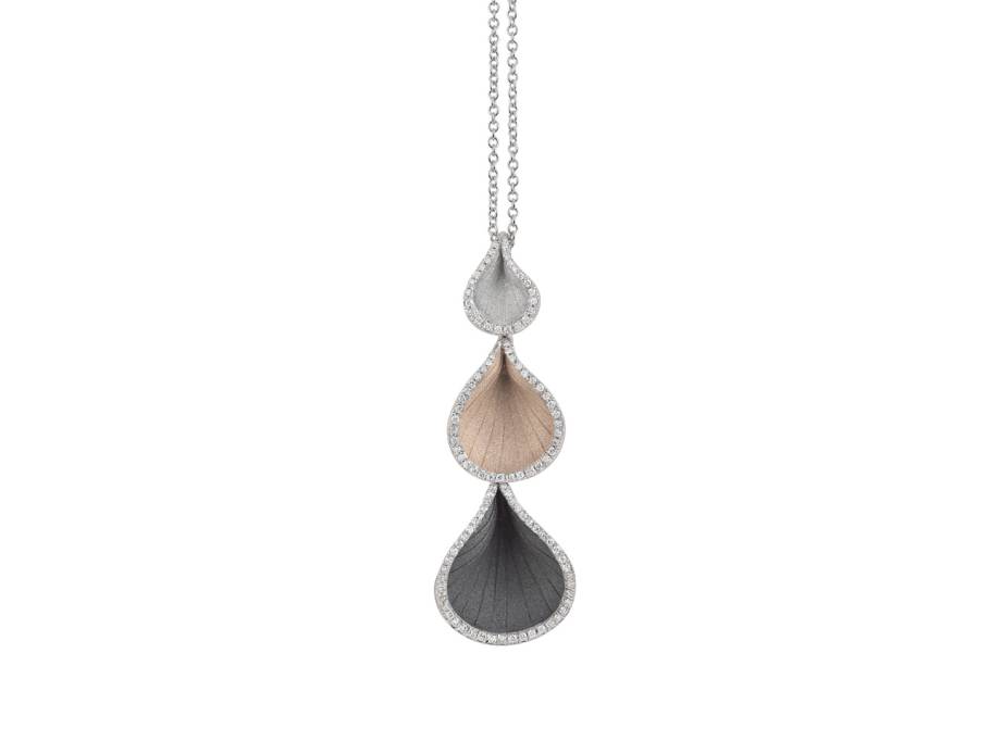 Goccia Kette mit Anhänger White Ice Gold 45cm mit Brillanten 0,280ct