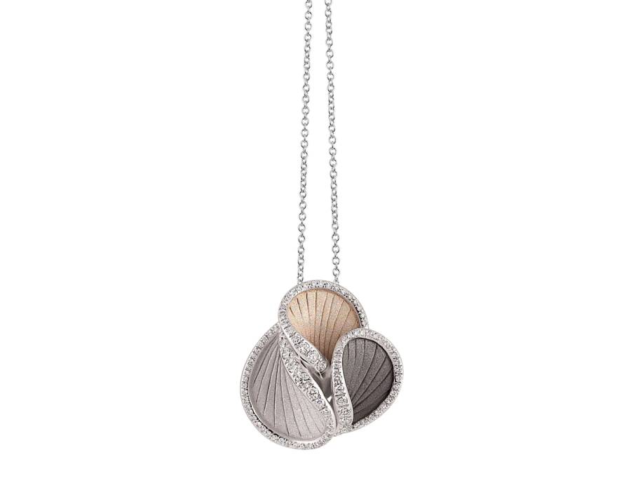 Musa Kette mit Anhänger White Ice Gold 45cm mit Brillanten 0,580ct