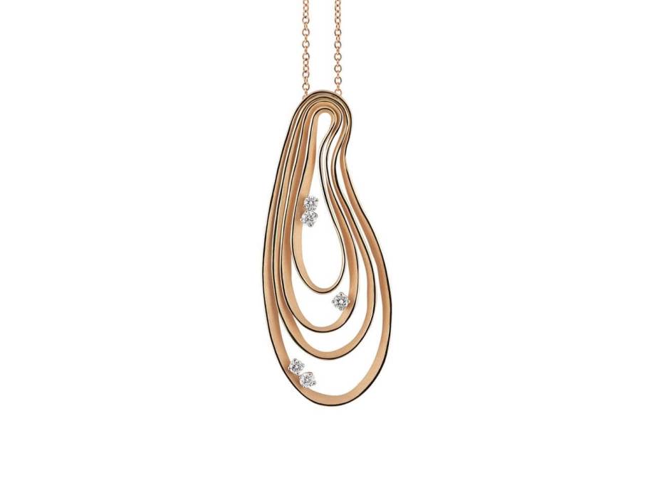 Dunes Collier Orange Apticot Gold 70cm mit Brillanten 0,410ct