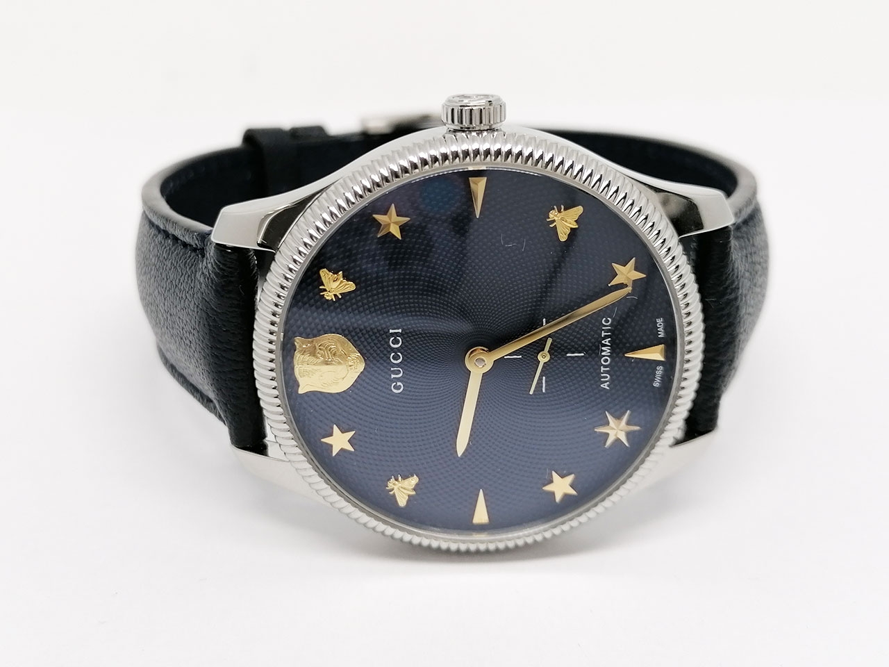 Gucci Automatik YA126347 G-Timeless blau Lederband Full Set 