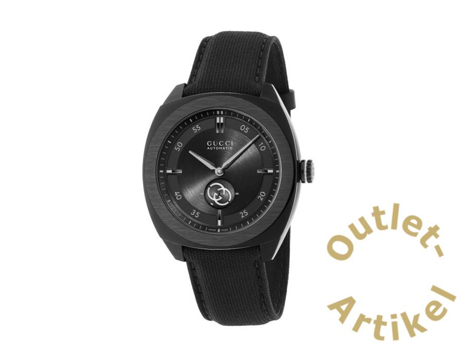 Interlocking Automatik Edelstahl PVD-Schwarz 41mm schwarzes Zifferblatt schwarzes Textilband YA142330