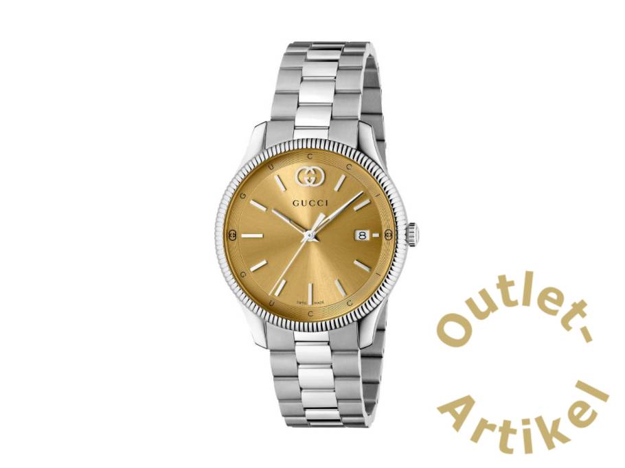 G-Timeless Quarz Edelstahl 38mm goldenes Zifferblatt Metallband YA1264234
