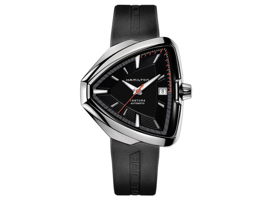 Ventura Elvis 80 Automatik Edelstahl 43x45 mm schwarz Kautschukband schwarz