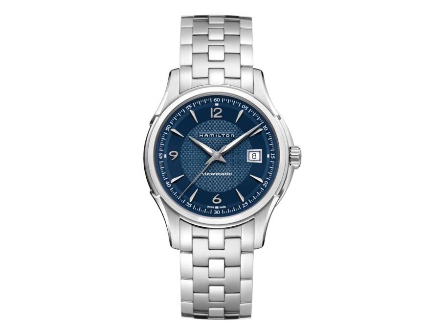 Jazzmaster Viewmatic Automatik Edelstahl 40mm blaues Zifferblatt Metallband