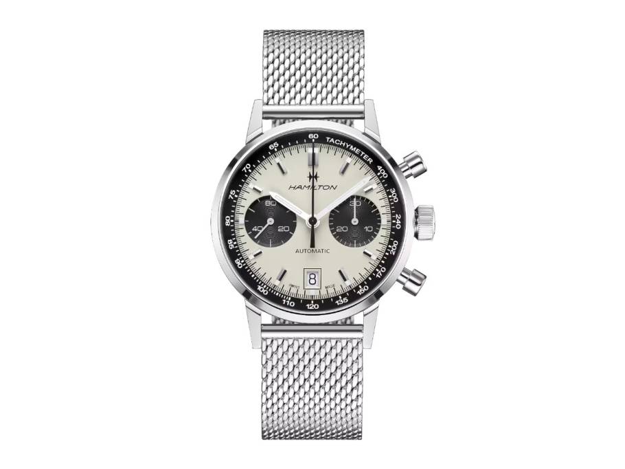 American Classic Intra-Matic Auto Chrono 40 mm silbernes Zifferblatt Metallband