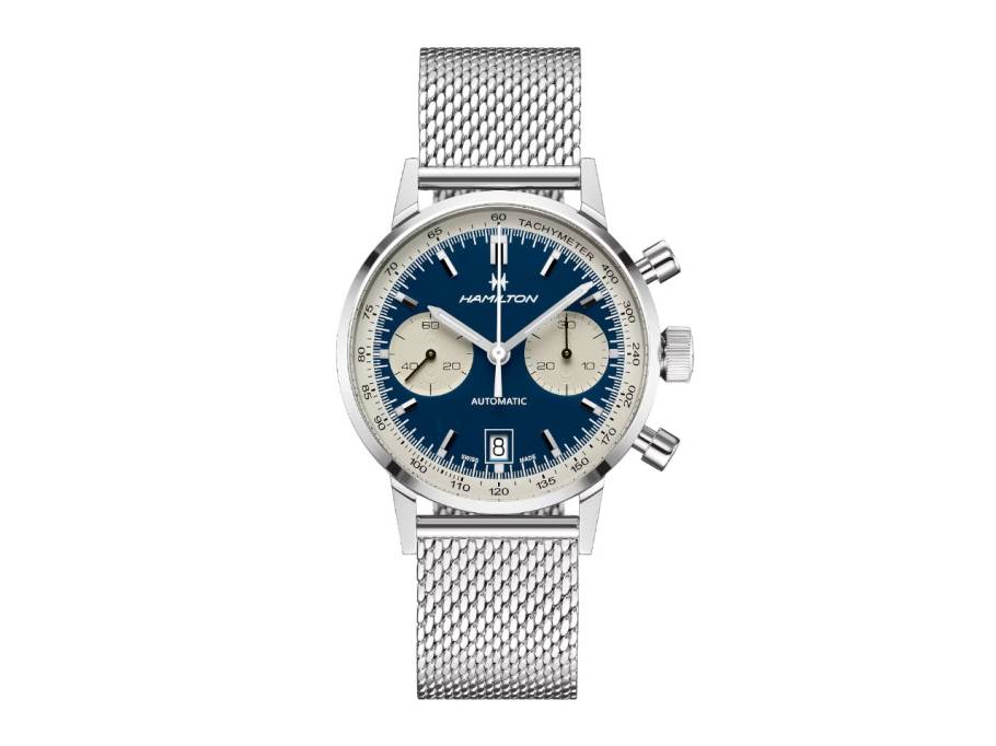 American Classic Intra-Matic Auto Chrono 40 mm blaues Zifferblatt Metallband