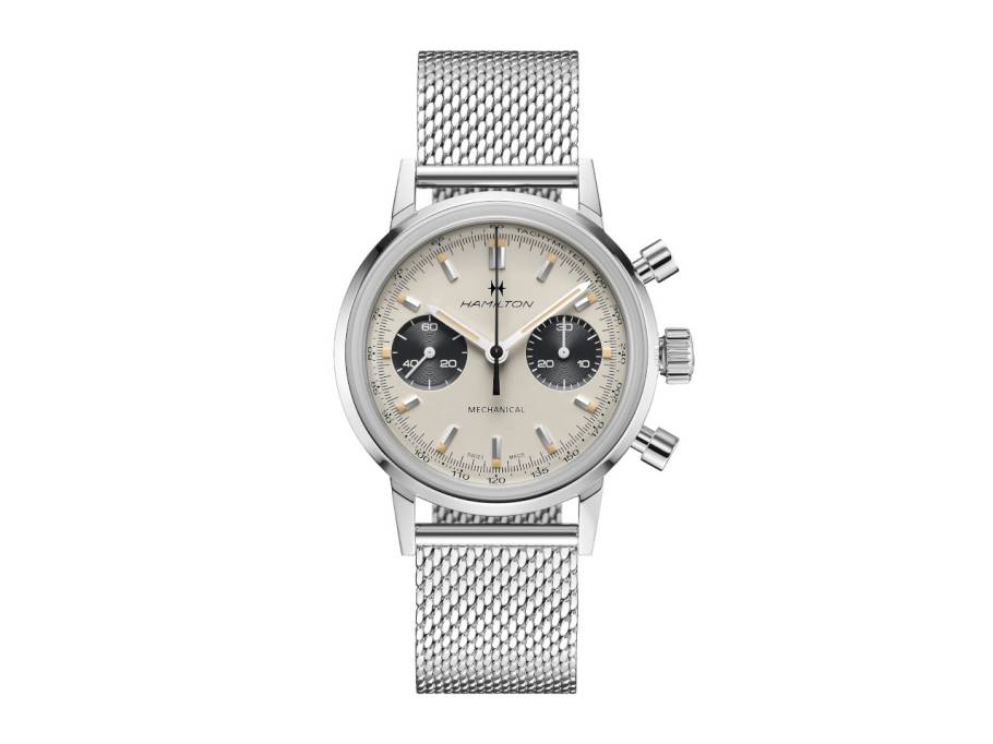Intra-Matic Herrenuhr Handaufzug 40 mm beiges Zifferblatt Metallband