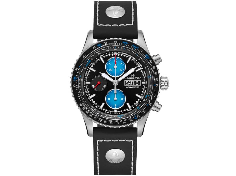 Khaki Aviation Converter Air Zermatt Limited Edition Automatik Edelstahl 44mm schwarzes Zifferblatt schwarzes Lederband