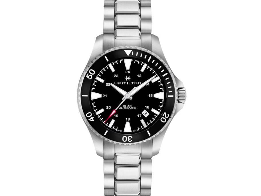 Khaki Navy Scuba Automatik Edelstahl 40 mm schwarz Edelstahlband