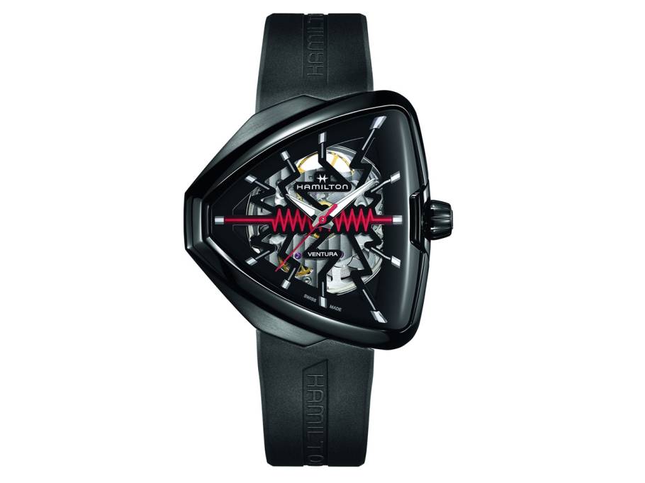 Ventura Elvis 80 Skeleton Automatic schwarz schwarzes Kautschukband