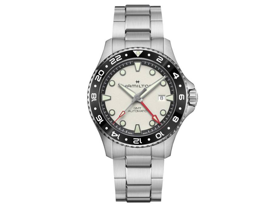 Khaki Navy Scuba GMT Automatik Edelstahl 43mm weißes Zifferblatt Metalland