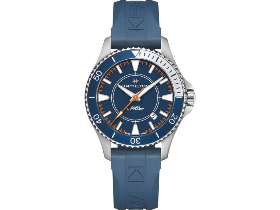 Hamilton Khaki Navy x Syroco Edelstahl blau Kautschukband blau Special Edition