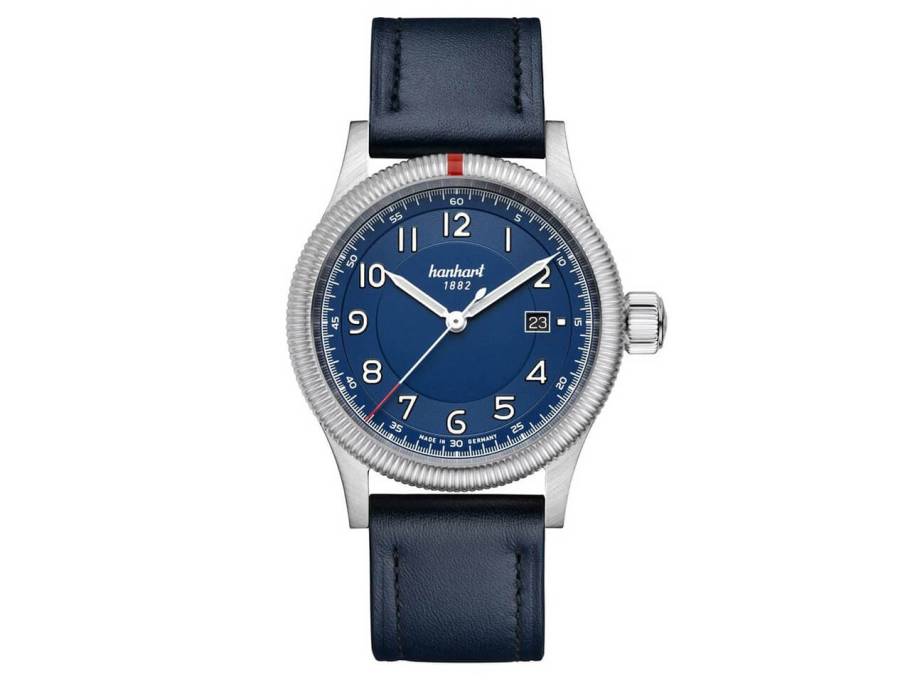 Pioneer One blaues Zifferblatt blaues Lederband