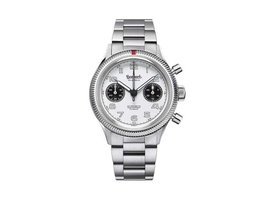 417 ES Flyback Chronograph Handaufzug Edelstahl 42mm Panda Edelstahlband