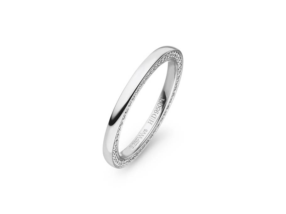 Vorsteckring Platin gewölbt mit seitlichen Brillanten 0,250ct