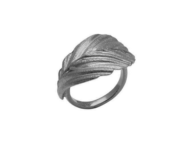 Faggio Ring Groß Silber schwarz rhodiniert