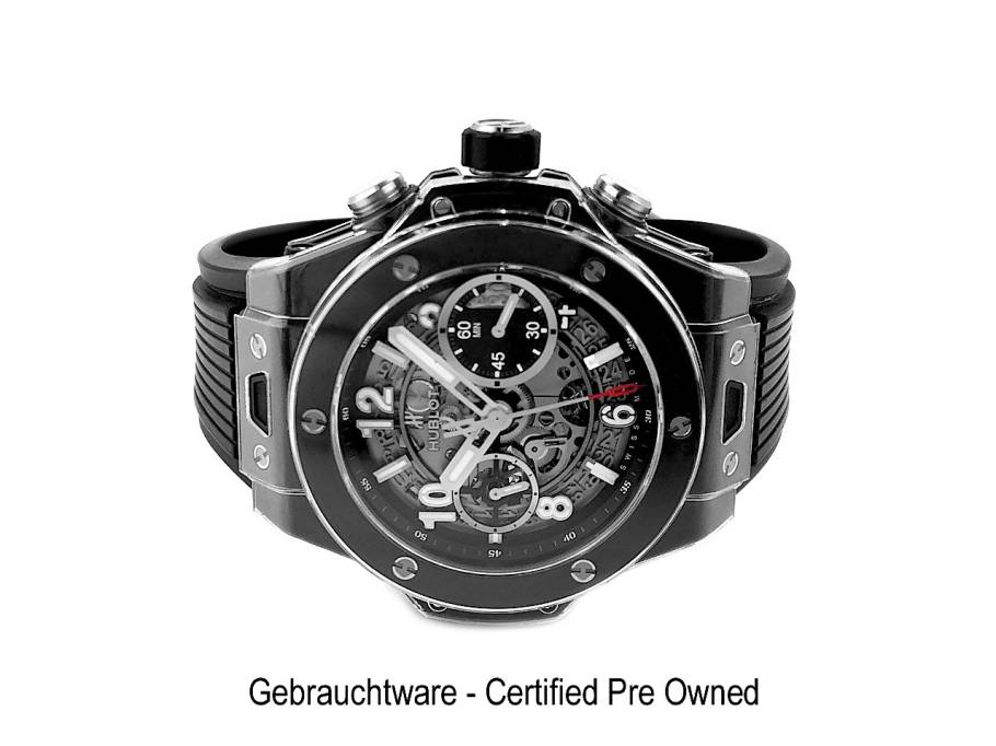 Hublot Big Bang Unico Black Magic Automatik Keramik 42mm schwarz Kautschukband 441.CI.1170.RX Full Set Occasion