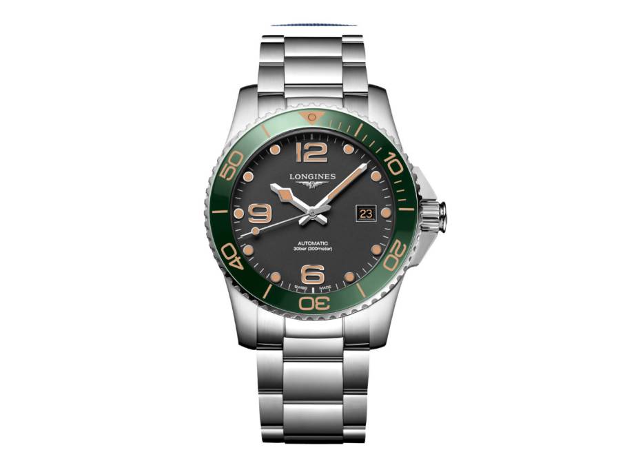HydroConquest Automatik 41mm Edelstahl Keramiklünette grün Metallband