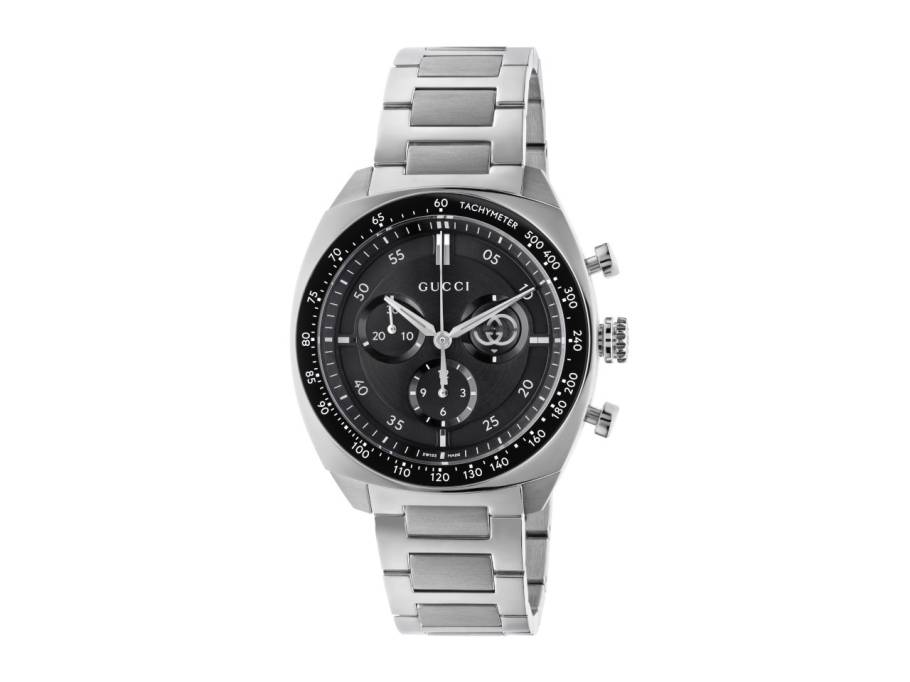 Interlocking Chronograph Quarz Edelstahl 41mm schwarzes Zifferblatt Metallband YA142316