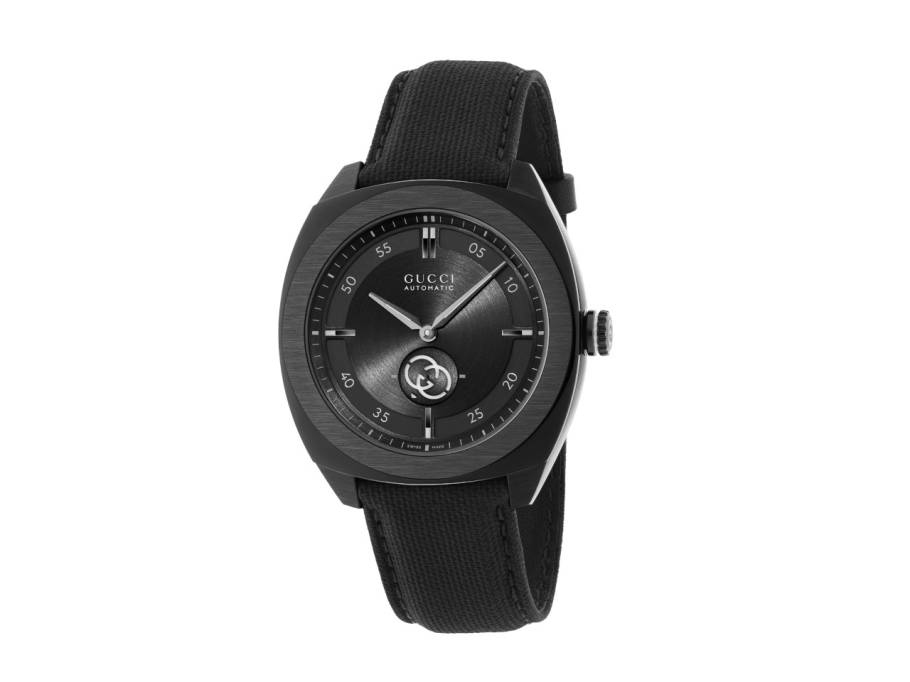 Interlocking Automatik Edelstahl PVD-Schwarz 41mm schwarzes Zifferblatt schwarzes Textilband YA142330