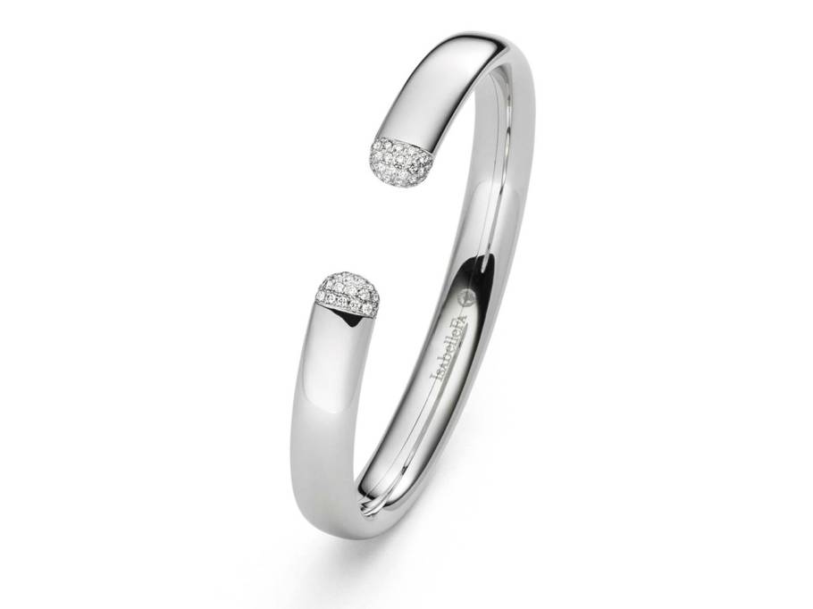 Flix.Flex Armreif oval Weißgold 9mm mit Brillanten