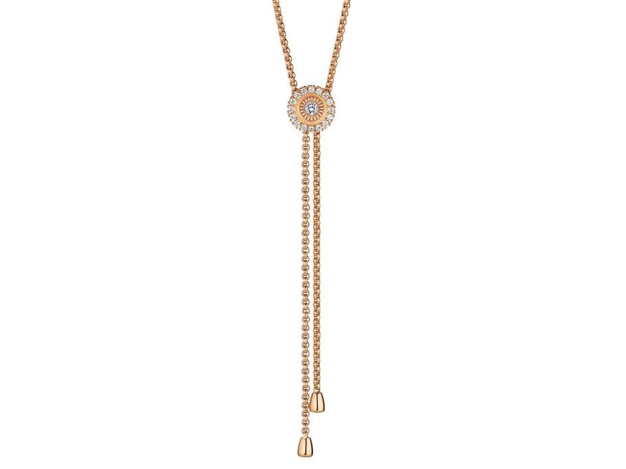 Swing Boho Y-Collier Small Roségold 70cm mit naturbraunen Brillanten 0,209ct 