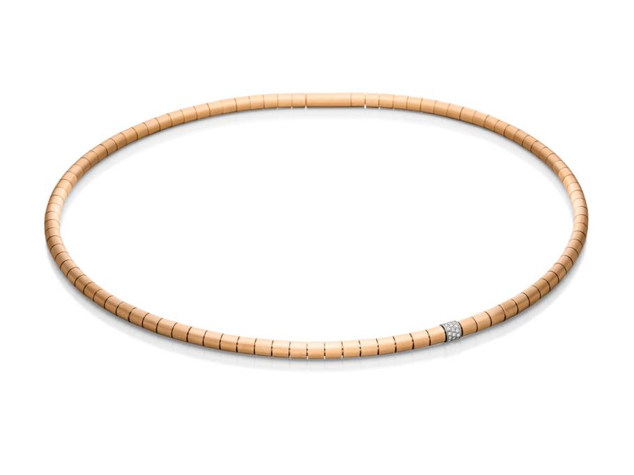 Collier Roségold 42cm mit Brillanten 0,135ct