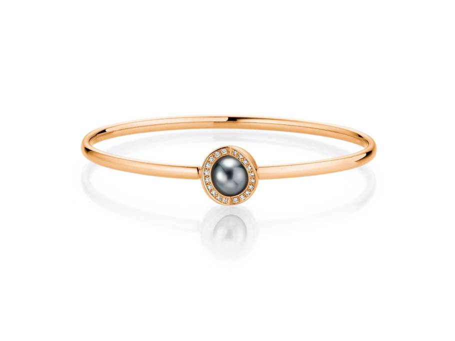 Mystery Sphere Armreif Roségold mit Tahitiperle und Brillanten 0,180ct