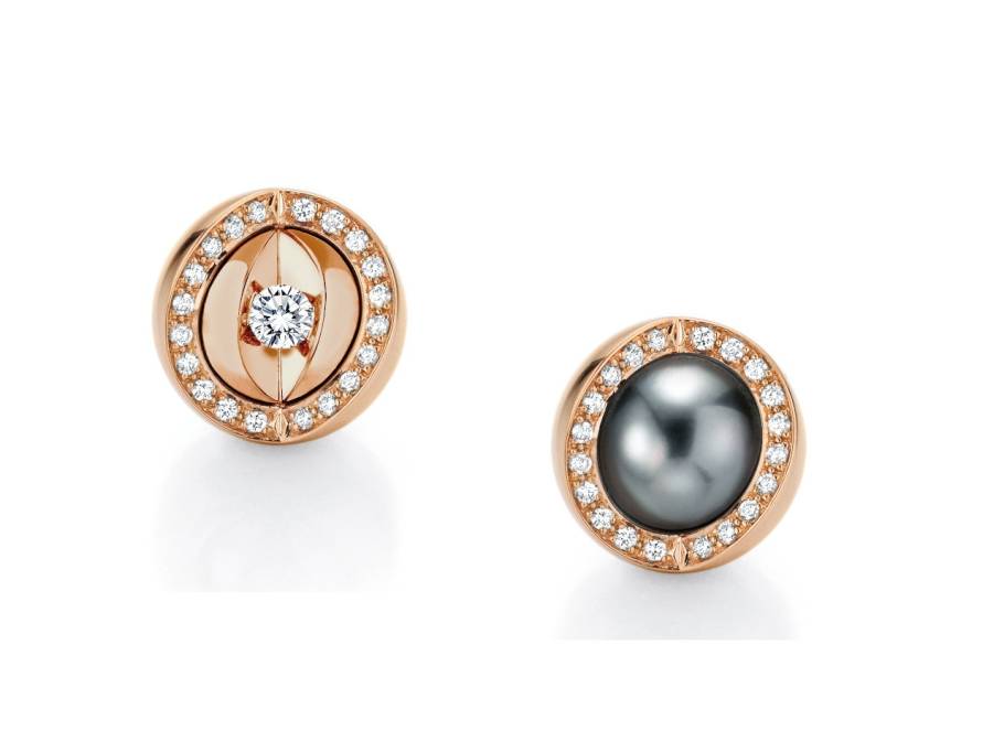 Mystery Sphere Wechselschließe Roségold mit Tahitiperle und Brillanten 0,300ct