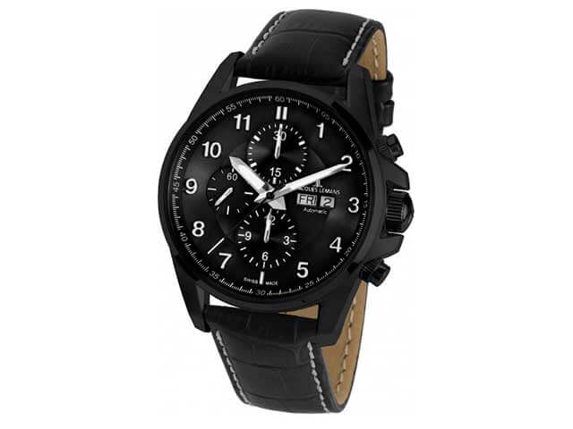 Automatik Liverpool Chrono IP schwarz Edelstahl schwarz Lederband 