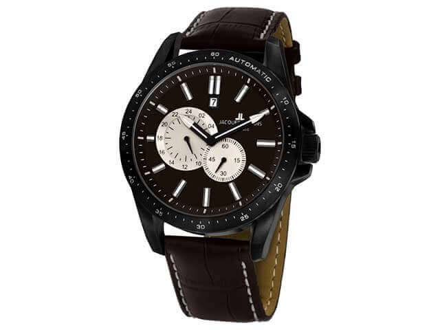 Automatik Liverpool  IP schwarz Edelstahl schwarz Lederband