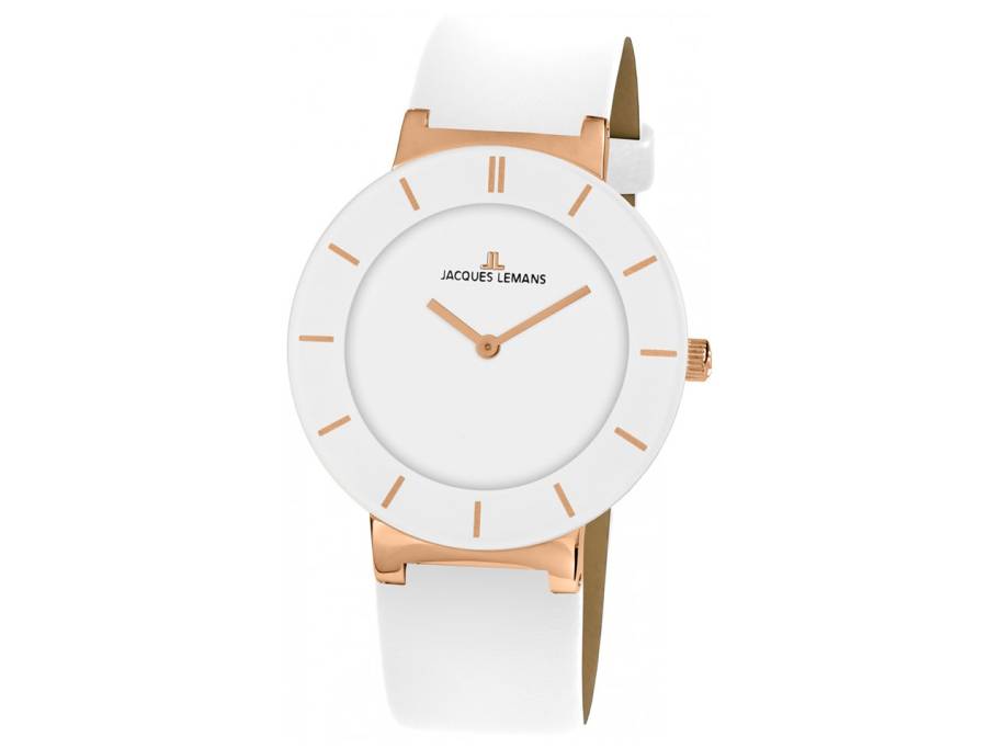 Quarz Monaco Edelstahl IP rosé weiß Lederband