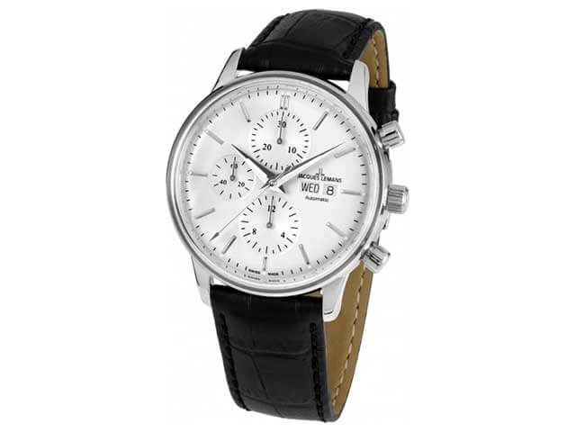 Automatik Retro Classic Chrono Edelstahl silber Lederband