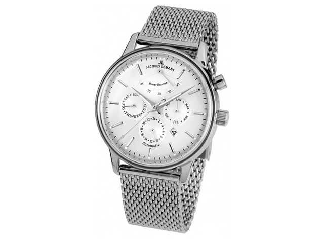 Automatik Retro Classic Gangreserveanzeige Edelstahl silber Milanaiseband