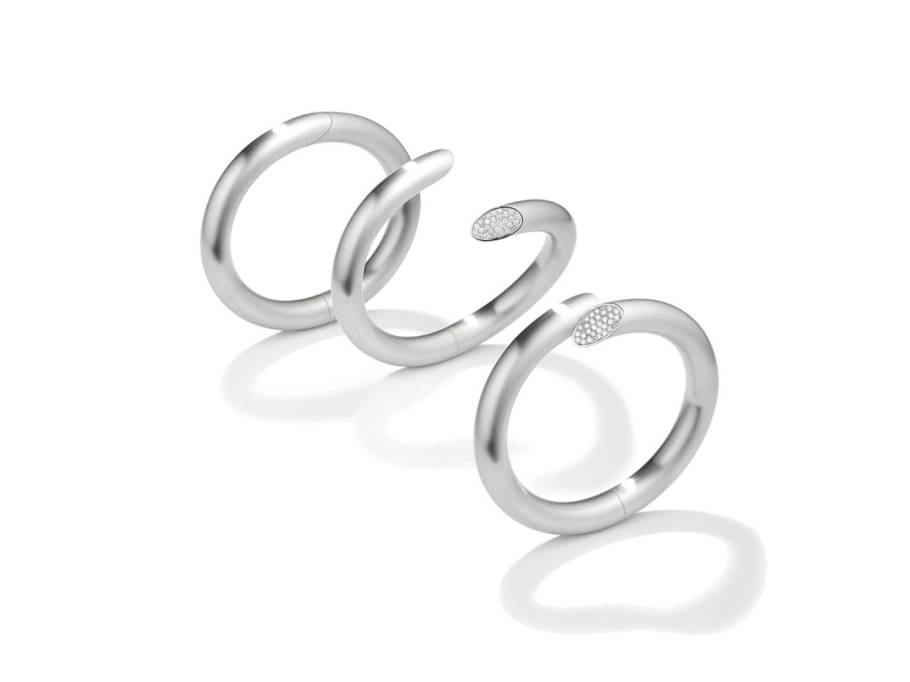 Janus Armreif Platin mit 38 Brillanten 0,190 ct