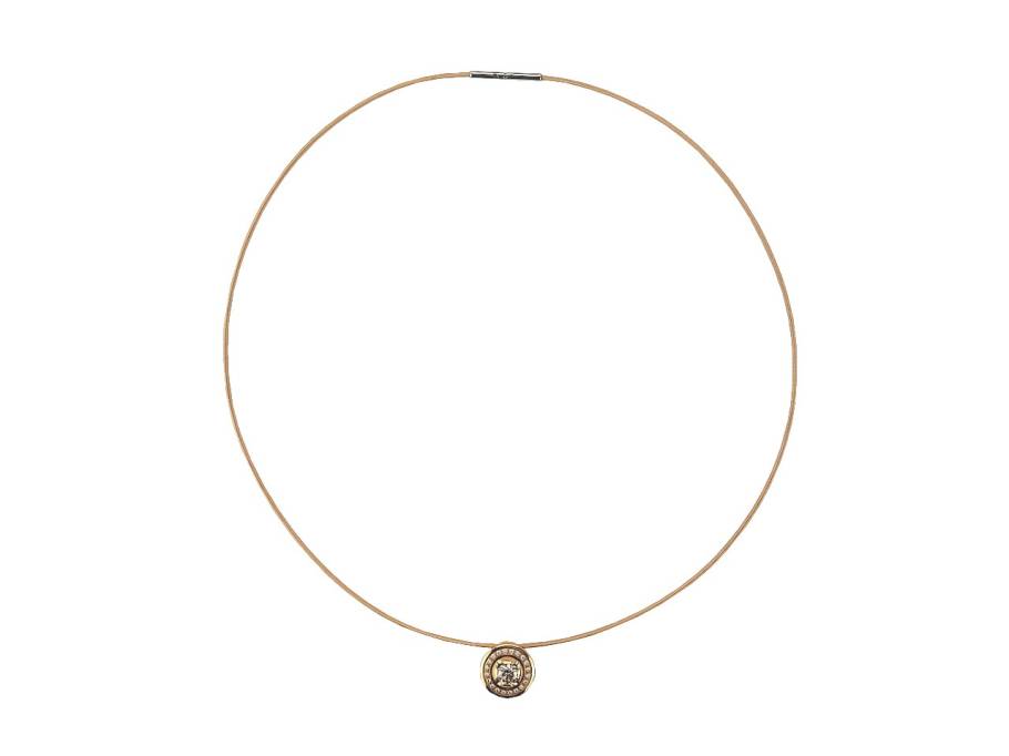 (E)Motion Collier Rotgold 42cm mit rosa Mondstein und Brillanten 0,600ct