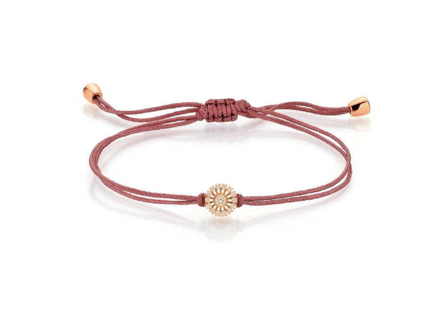 Swing Boho Armband Aubergine Roségold mit naturbraunen Brillanten 0,115ct