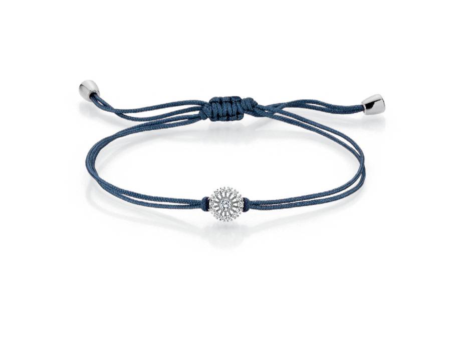 Swing Boho Armband Marineblau Weißgold mit Brillanten 0,115ct
