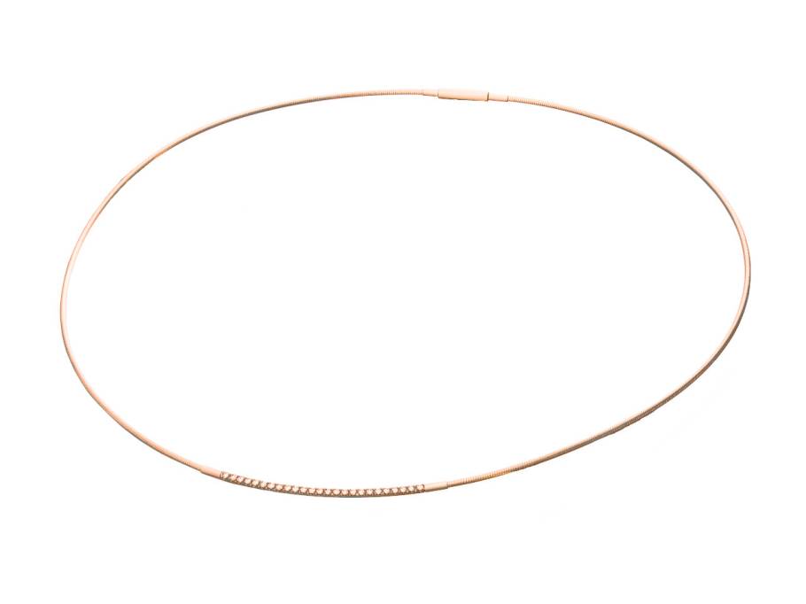 Collier Roségold 42cm mit Brillanten 0,250ct