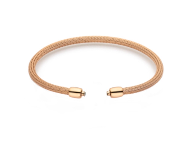Flex-Armband Strumpfgeflecht Rotgold 16cm mit Silikonkern für Wechselschließe