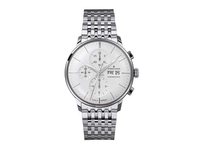 Meister Chronoscope Automatik Edelstahl 41mm versilbertes Zifferblatt Edelstahlband