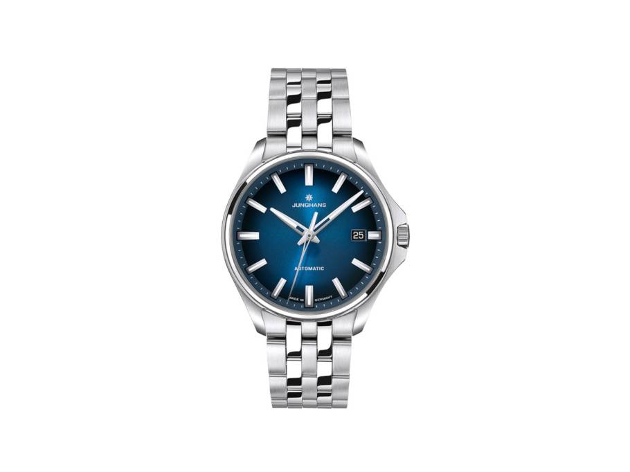 Meister S Automatic Edelstahl 36mm blaues Zifferblatt Metallband